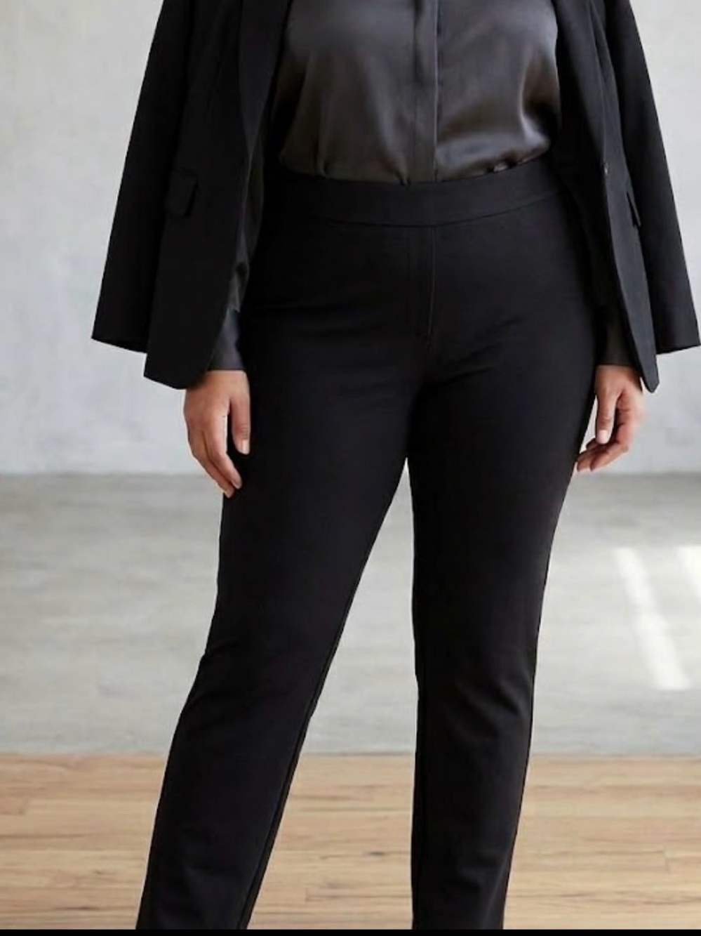 Dalia XXL Black Pull-On Pants Stretch Straight Leg NWT